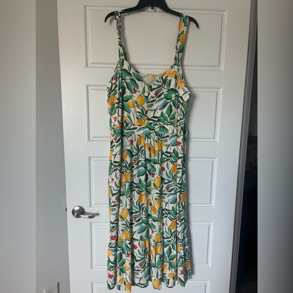 Ava and Viv 3X NWT Floral Lemon 🍋 Print Maxi Dress 👗